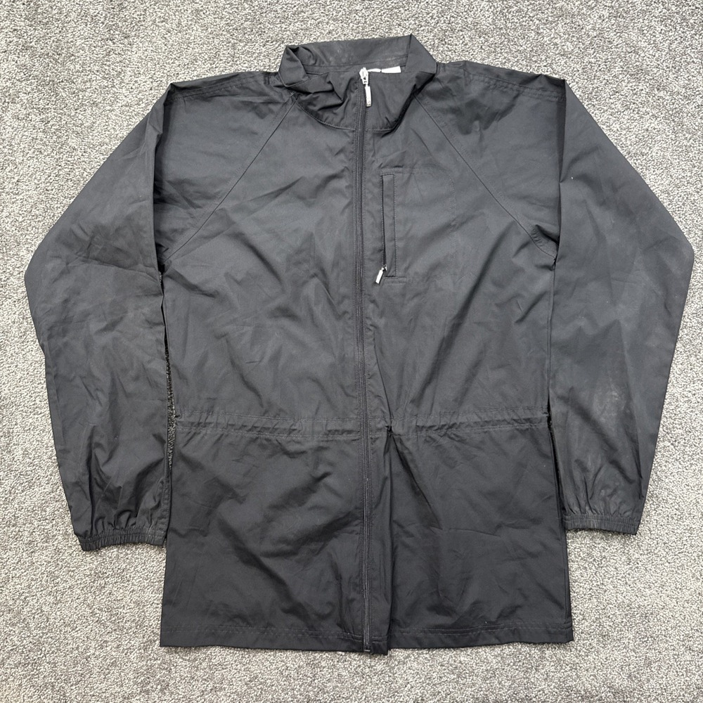 Womens S Izod XFG Lightweight Windbreaker Full Zip Black Nylon Golf Pocket
